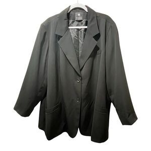 Maggie Barnes Blazer Jacket, Black, 2 Button Closure, Size Tag Missing Est. 3X